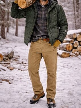 Caterpillar Fleece Lined Canvas Pants  Insulated Men Flex Utility 30-32